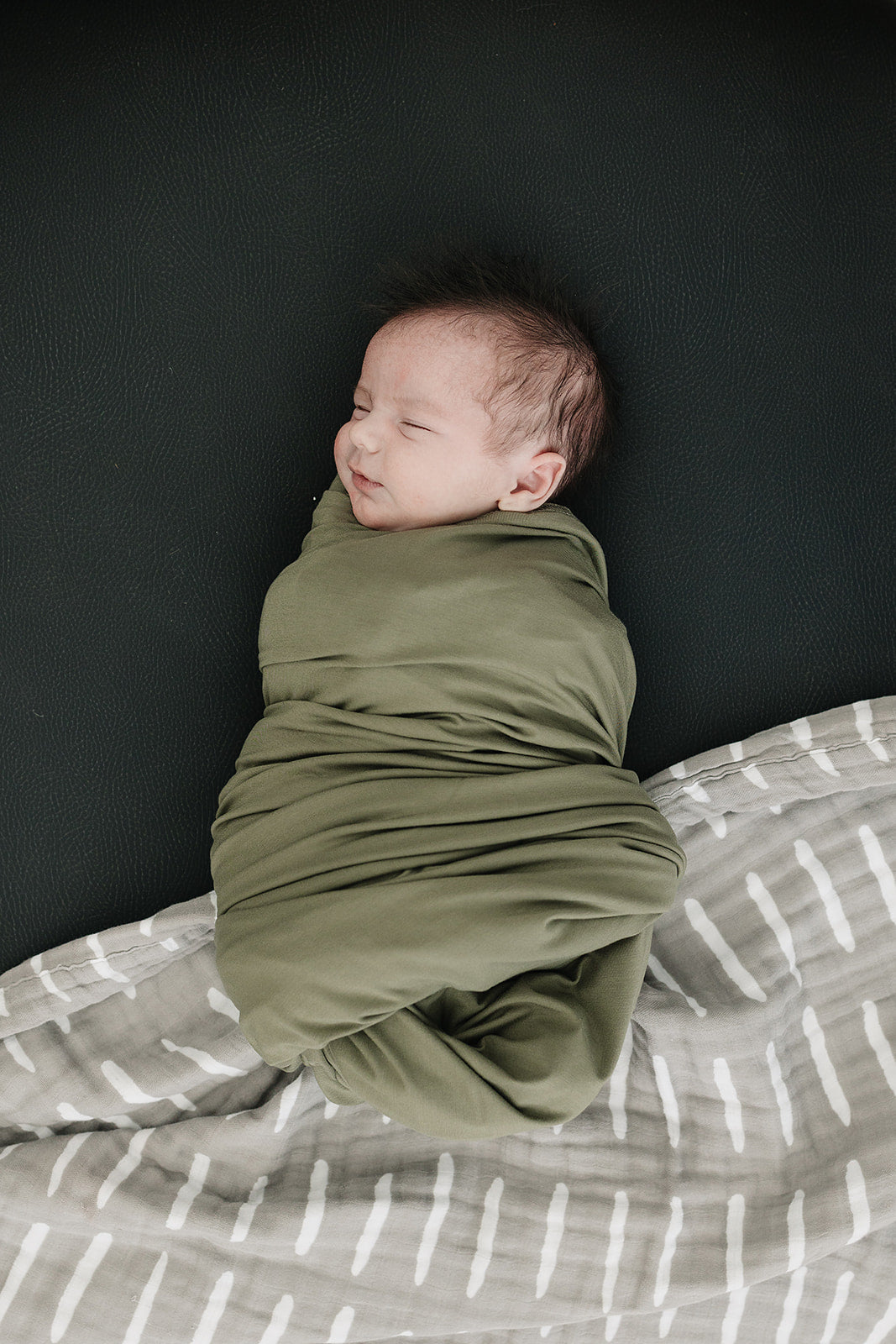 Olive Bamboo Stretch Swaddle - HoneyBug
