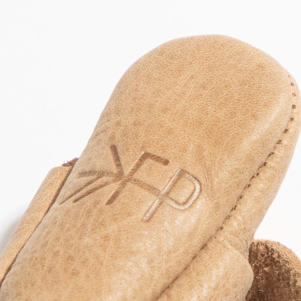 Newborn Weathered Brown Knotted Bow Baby Shoe - HoneyBug