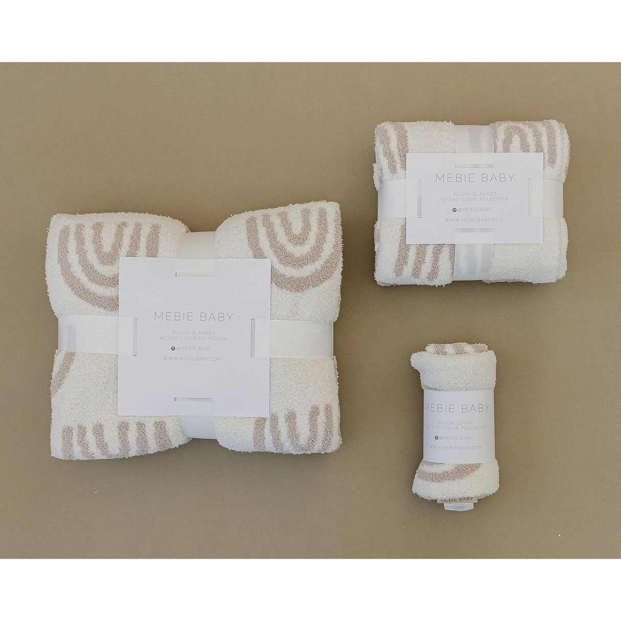 Taupe Rainbow Plush Blanket - HoneyBug