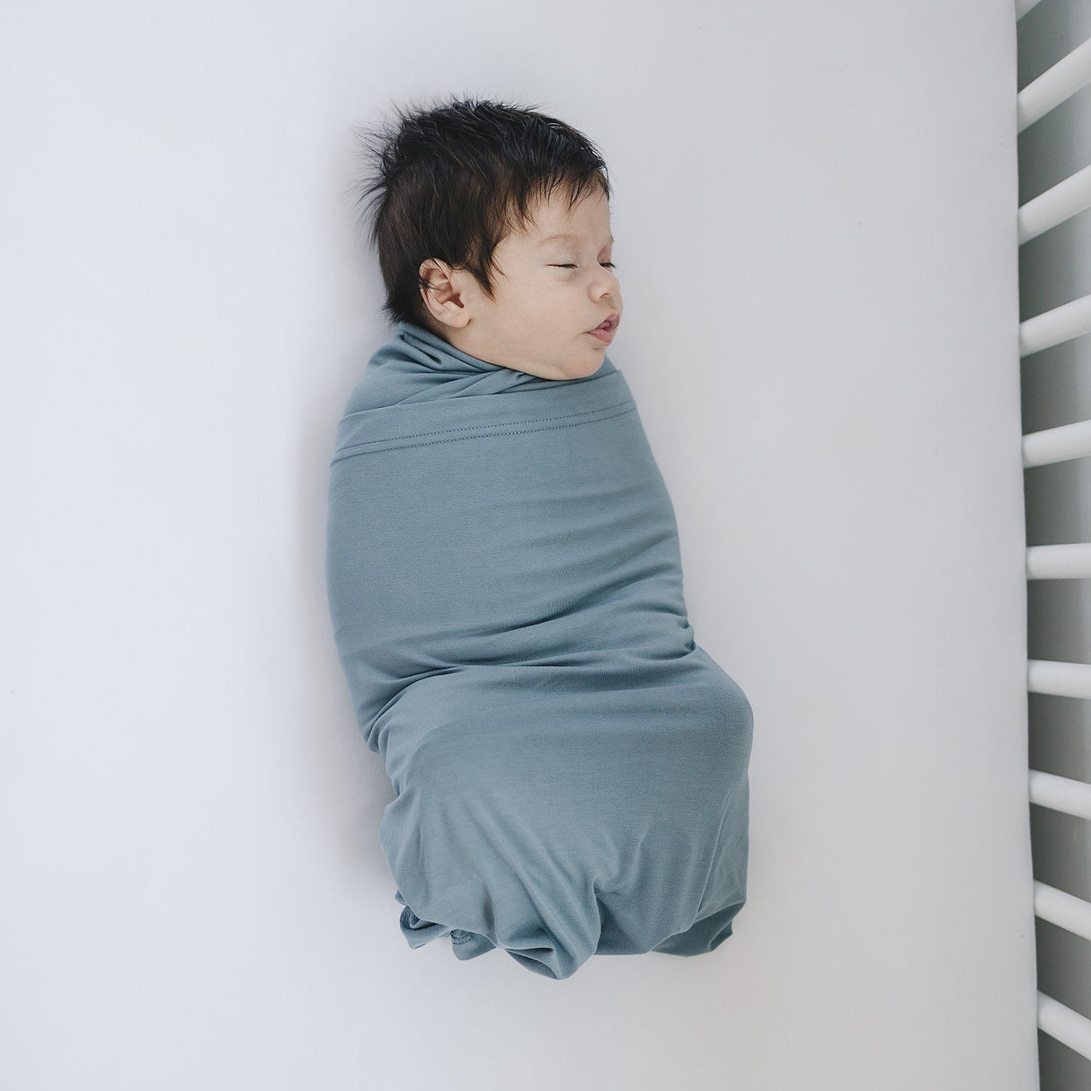 Dusty Blue Bamboo Stretch Swaddle - HoneyBug