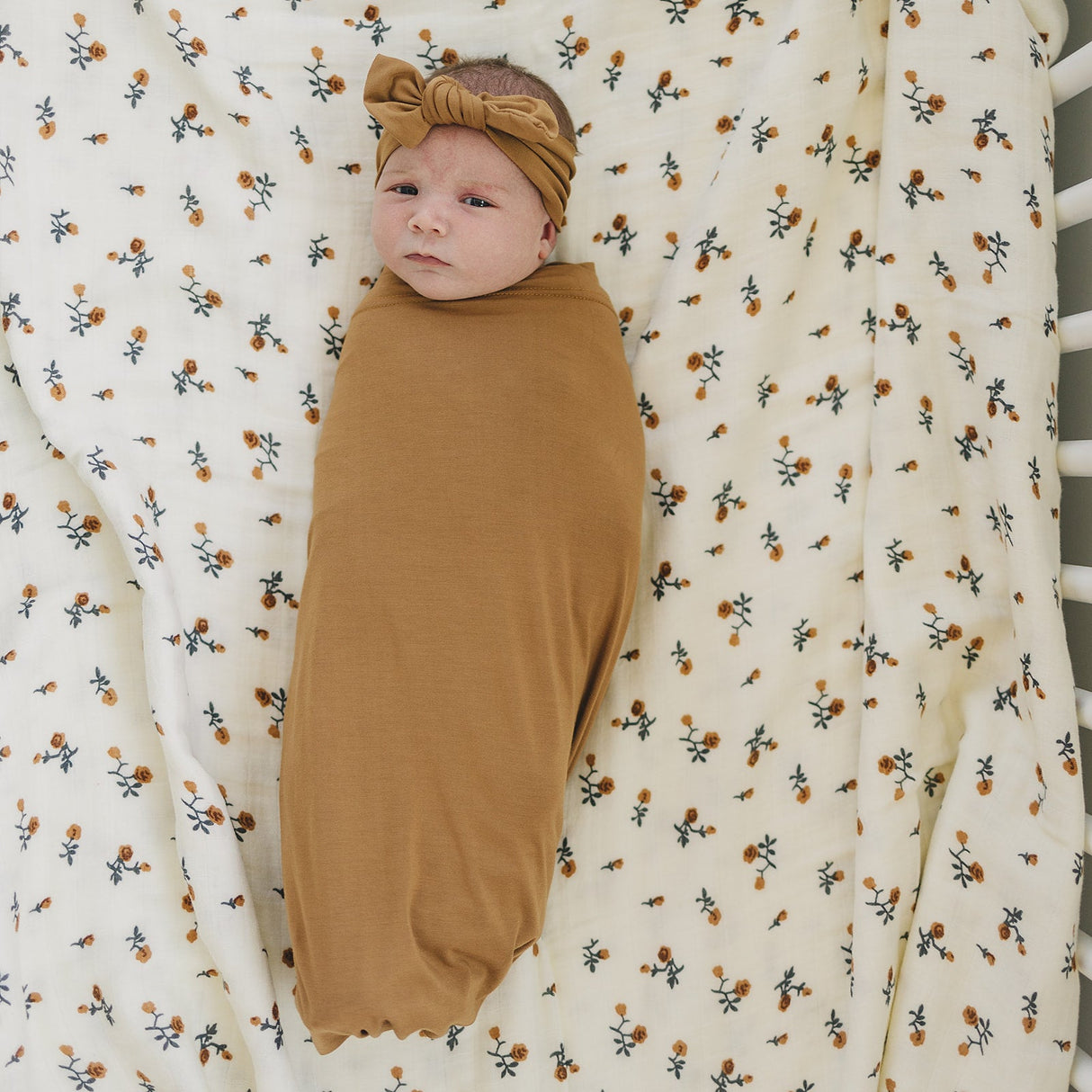 Mustard Bamboo Stretch Swaddle - HoneyBug