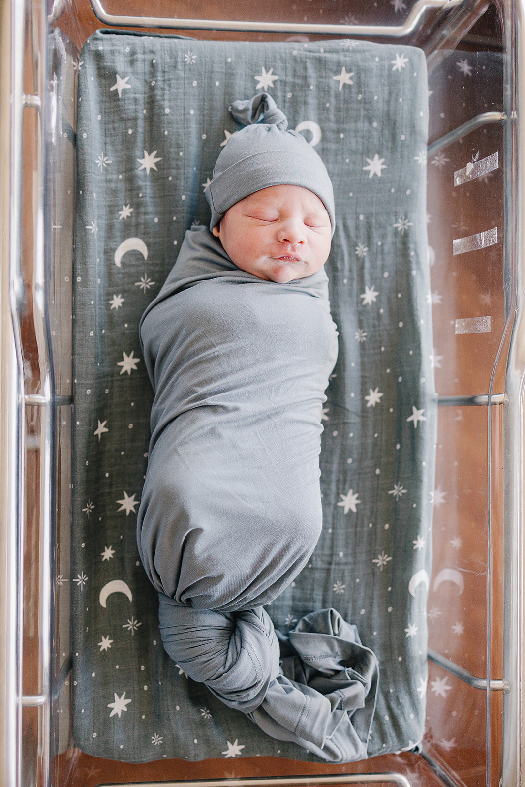 Dusty Blue Bamboo Stretch Swaddle - HoneyBug