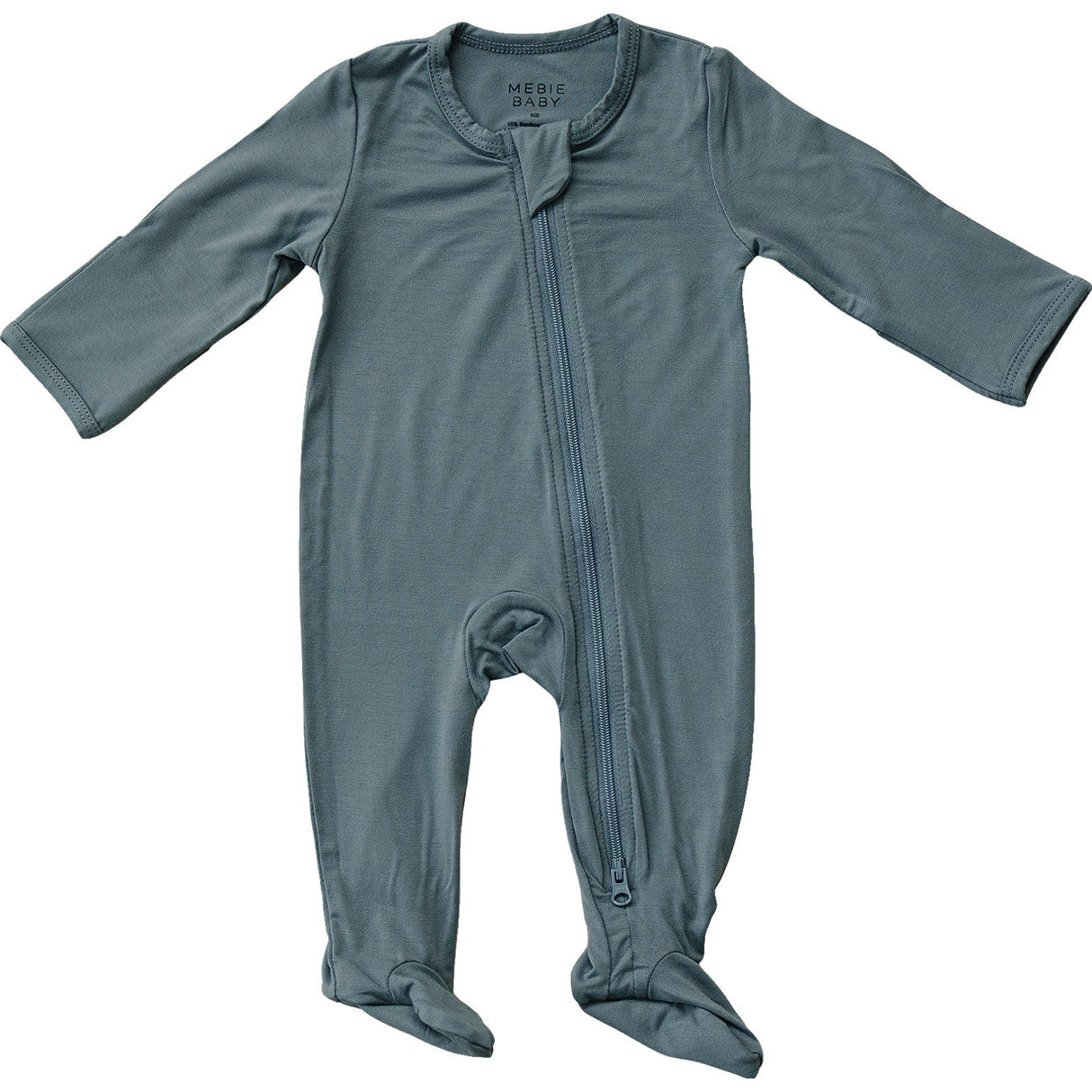 Dusty Blue Bamboo Footed Zipper - HoneyBug