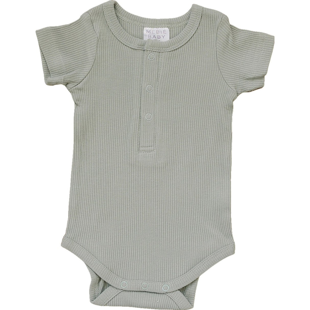 Sage Organic Cotton Ribbed Snap Bodysuit - HoneyBug
