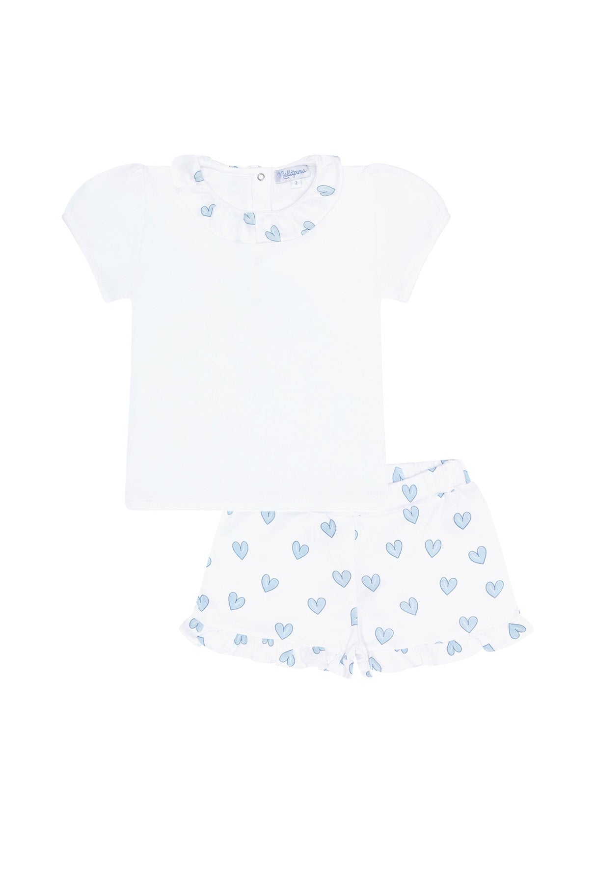 Blue Heart Short Set - HoneyBug
