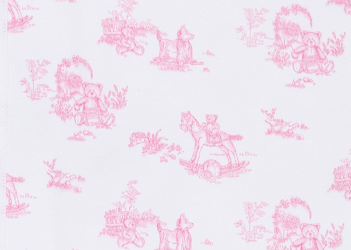 Pink Toile Hooded Towel - HoneyBug