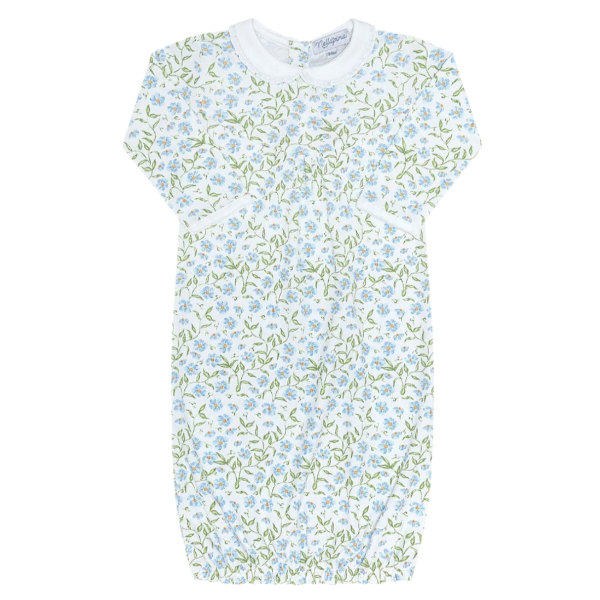 Blue Vines Print Gown - HoneyBug