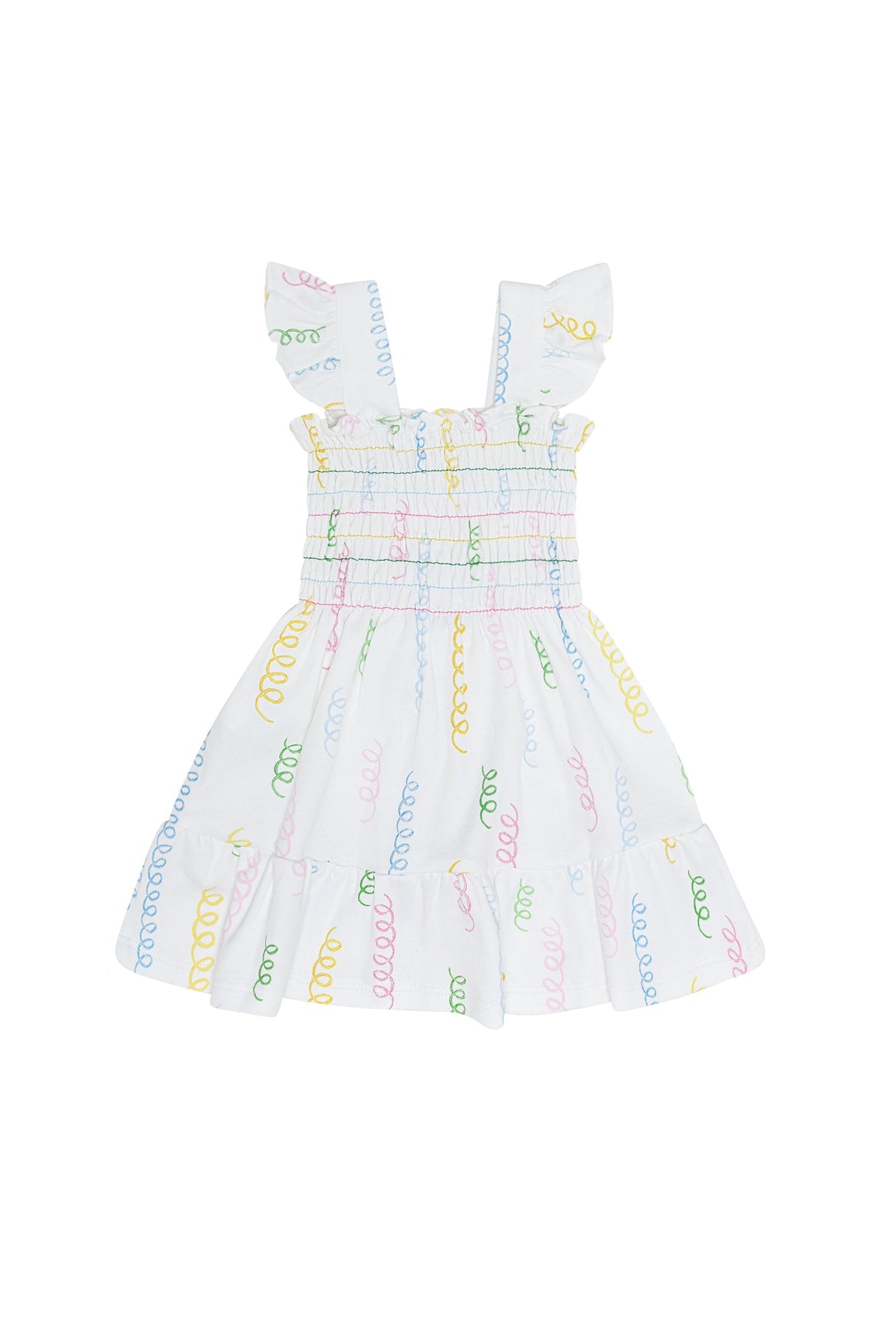 Spirals Print Gathered Dress - HoneyBug