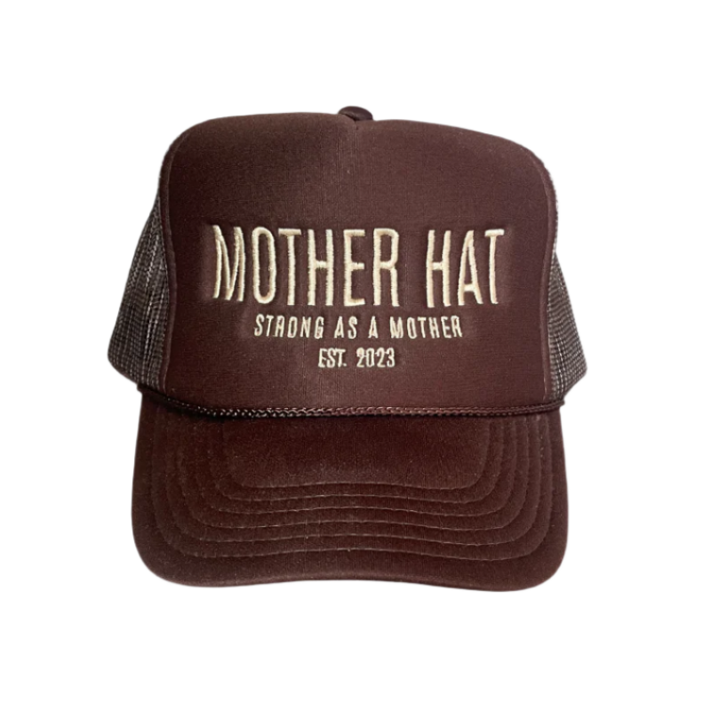 Mother Hat - Embroidered Trucker Hat - Mocha - HoneyBug