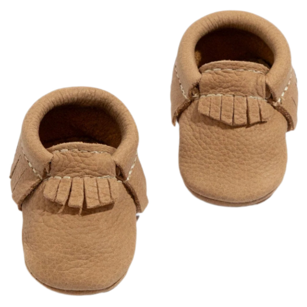 Newborn Weathered Brown Moccasin Baby Shoe - HoneyBug