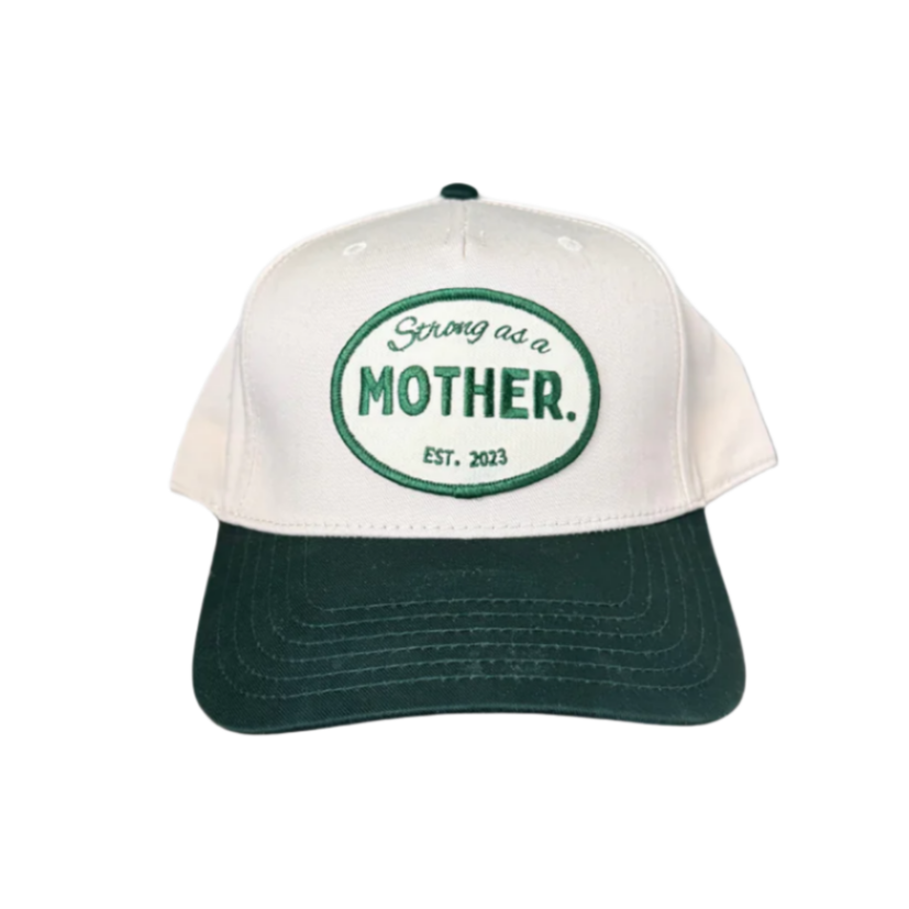 VINTAGE Mother Canvas Patch Hat - Green/Cream - HoneyBug
