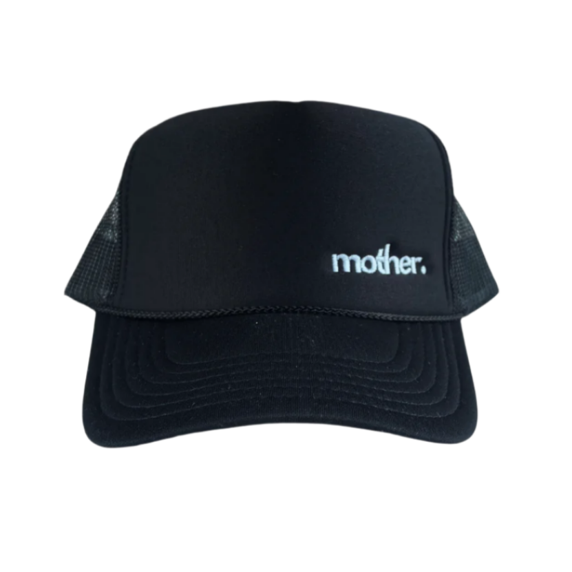 The Mini Mother Embroidered Women's Trucker Hat - Black - HoneyBug