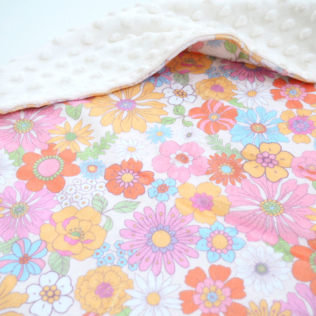 Baby & Toddler Minky Blanket - Retro Floral - HoneyBug
