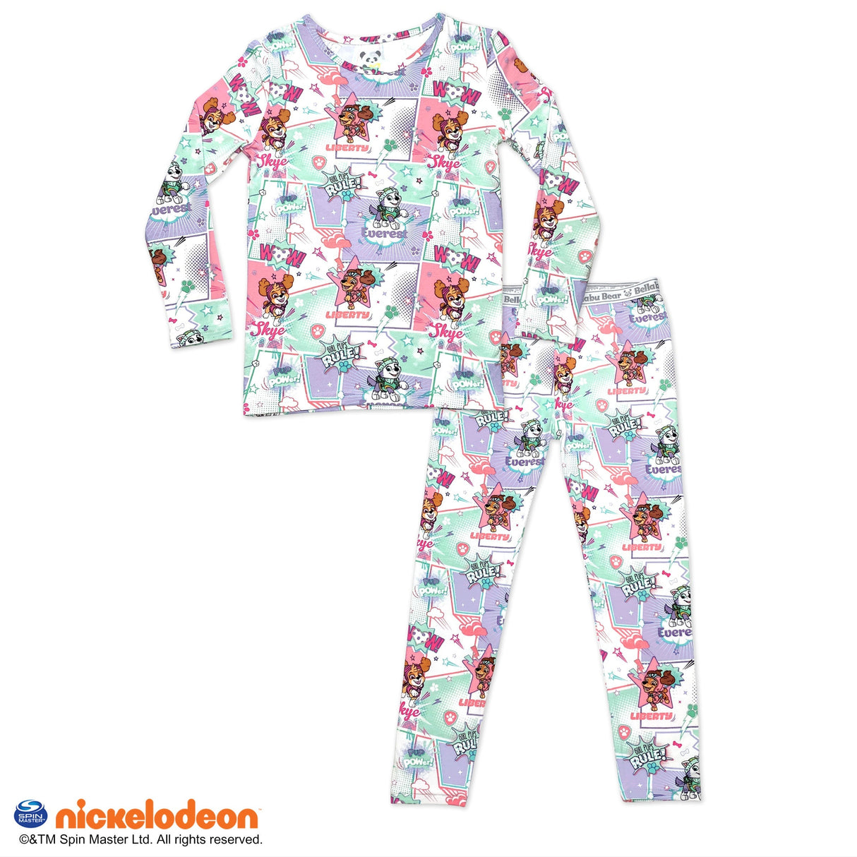 PAW Patrol: Comic Girl Pups Bamboo Kids Pajamas - HoneyBug
