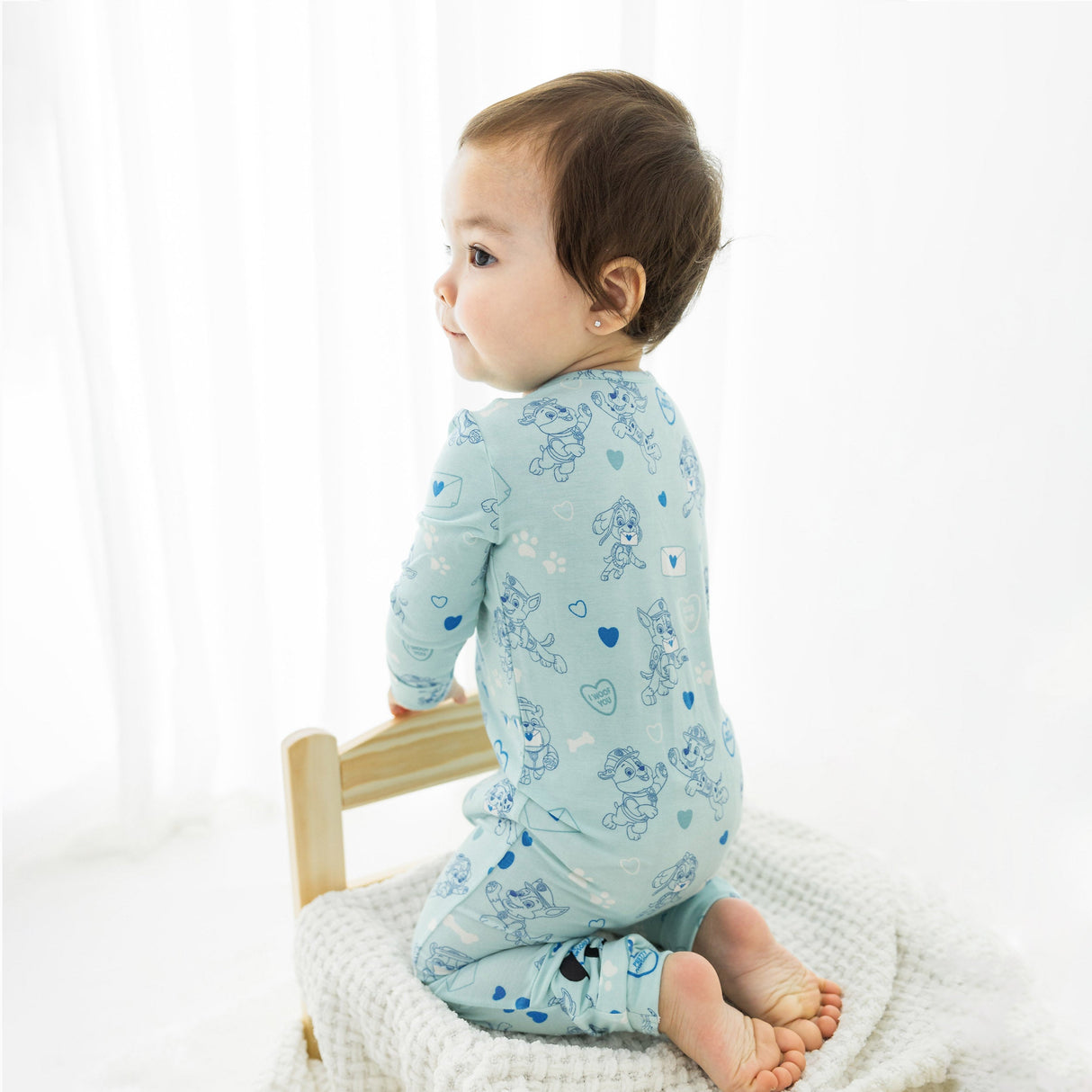 Sweet Hearts Blue Bamboo Convertible Footie - HoneyBug