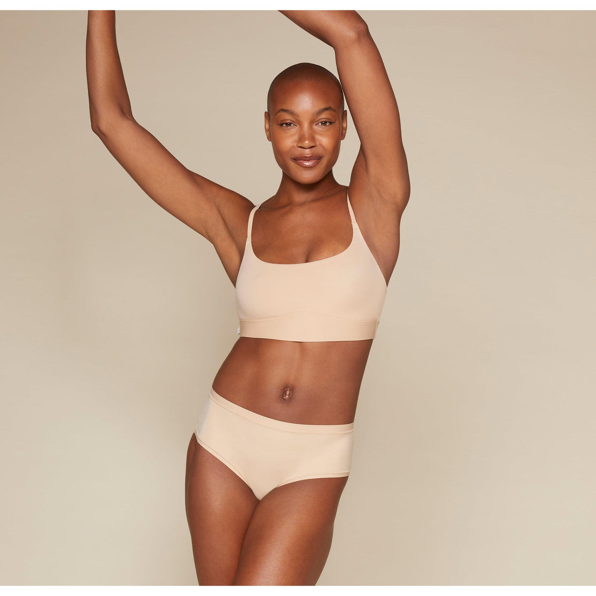 Bliss Scoop Bralette - Beige - HoneyBug