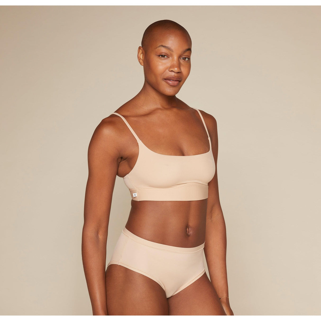 Bliss Scoop Bralette - Beige - HoneyBug