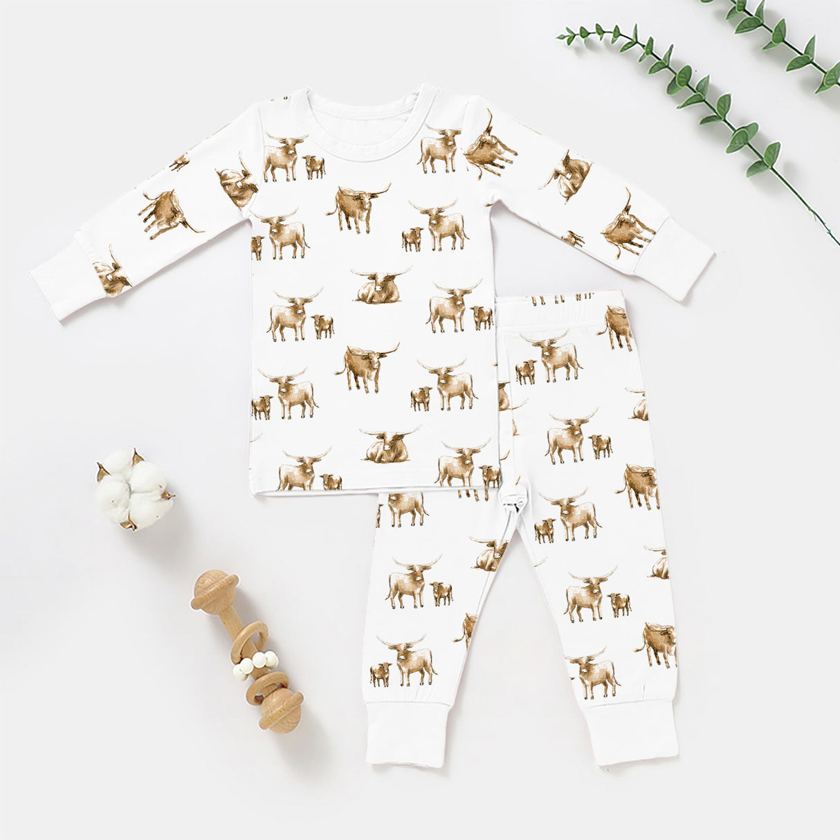 Long Sleeve 2 piece Bamboo Pajama Set - HoneyBug