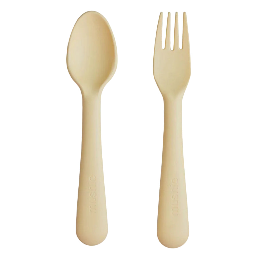 Dinnerware Fork and Spoon Set - Pale Daffodil