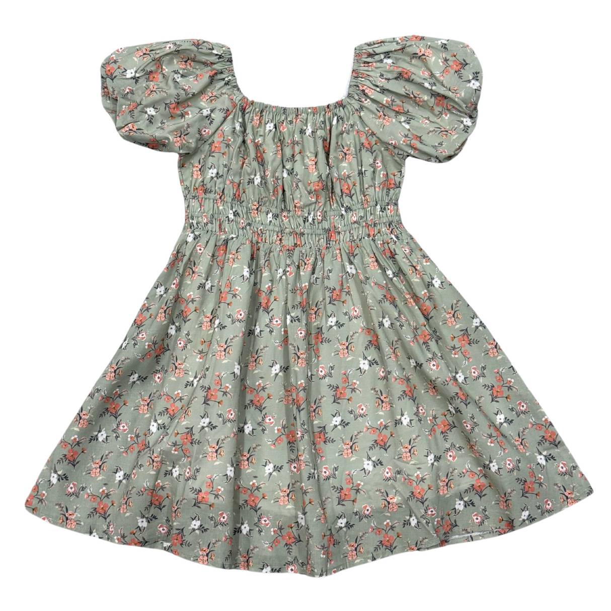 Peasant Bubble Sleeve Dress