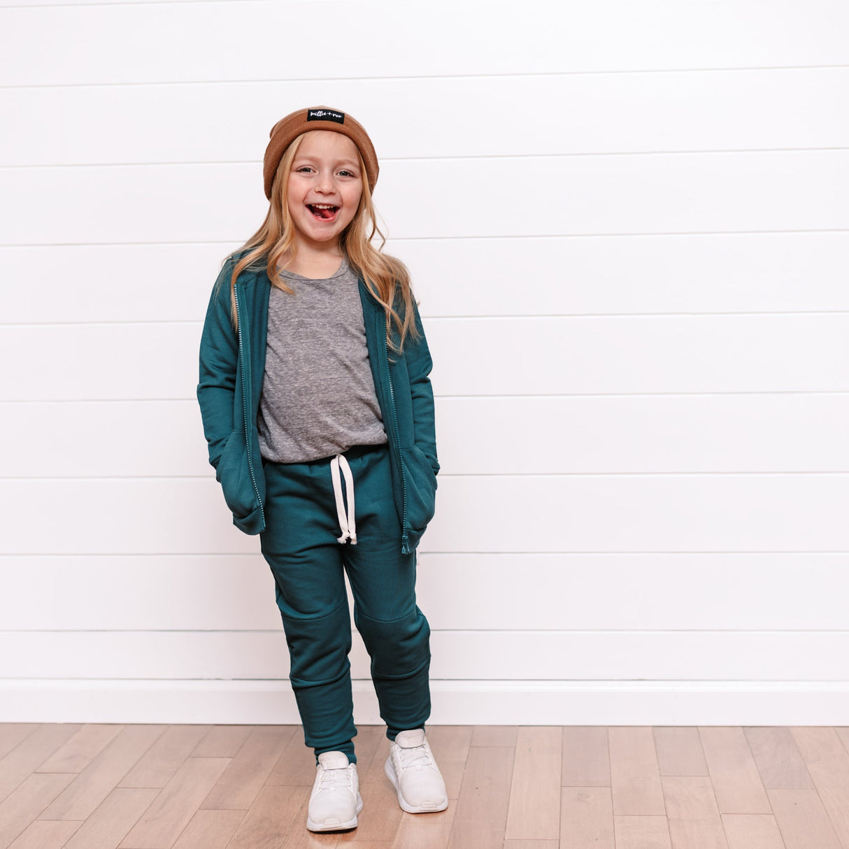 JOGGERS- Peacock Bamboo French Terry - HoneyBug