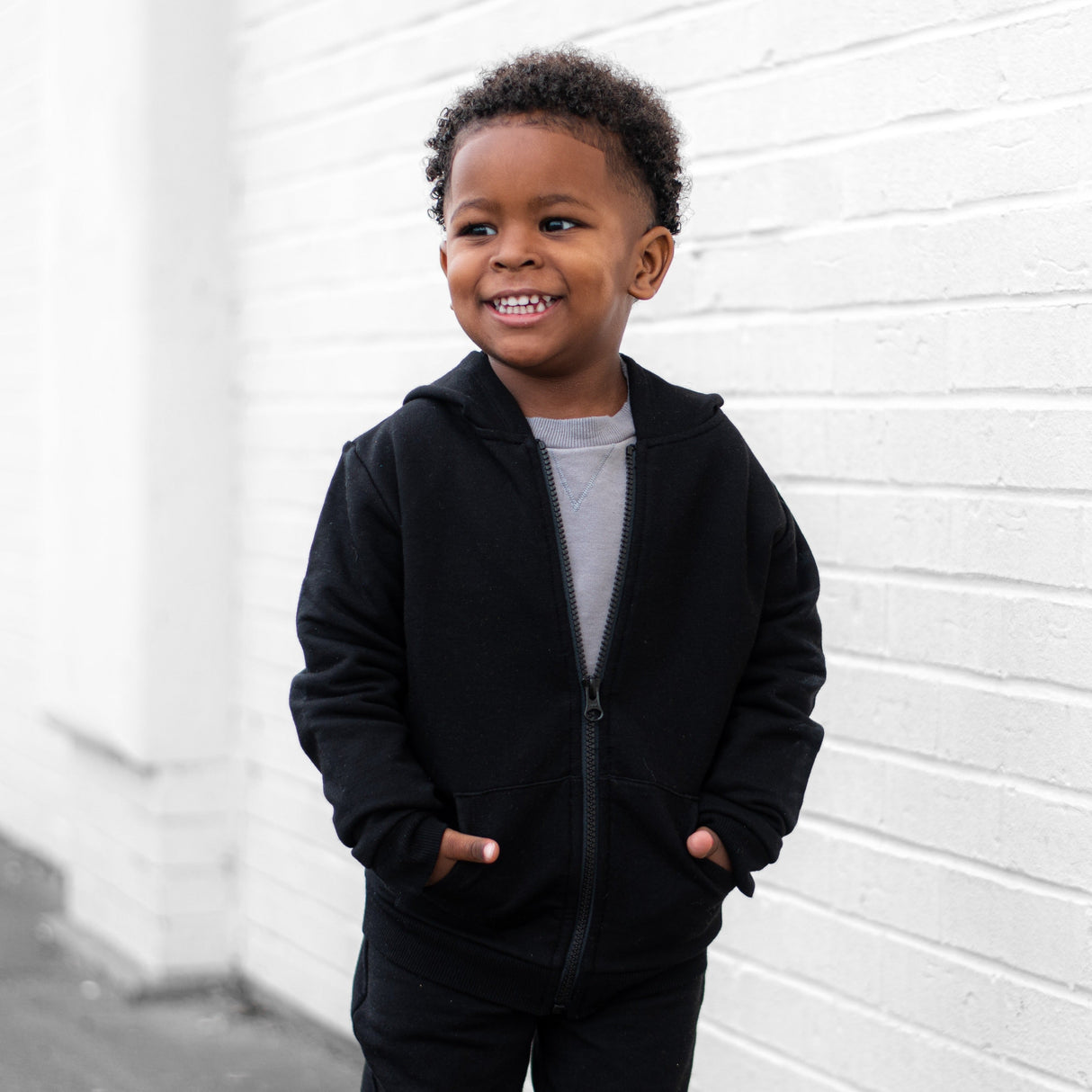 ZIP HOODIE- Midnight Bamboo French Terry - HoneyBug