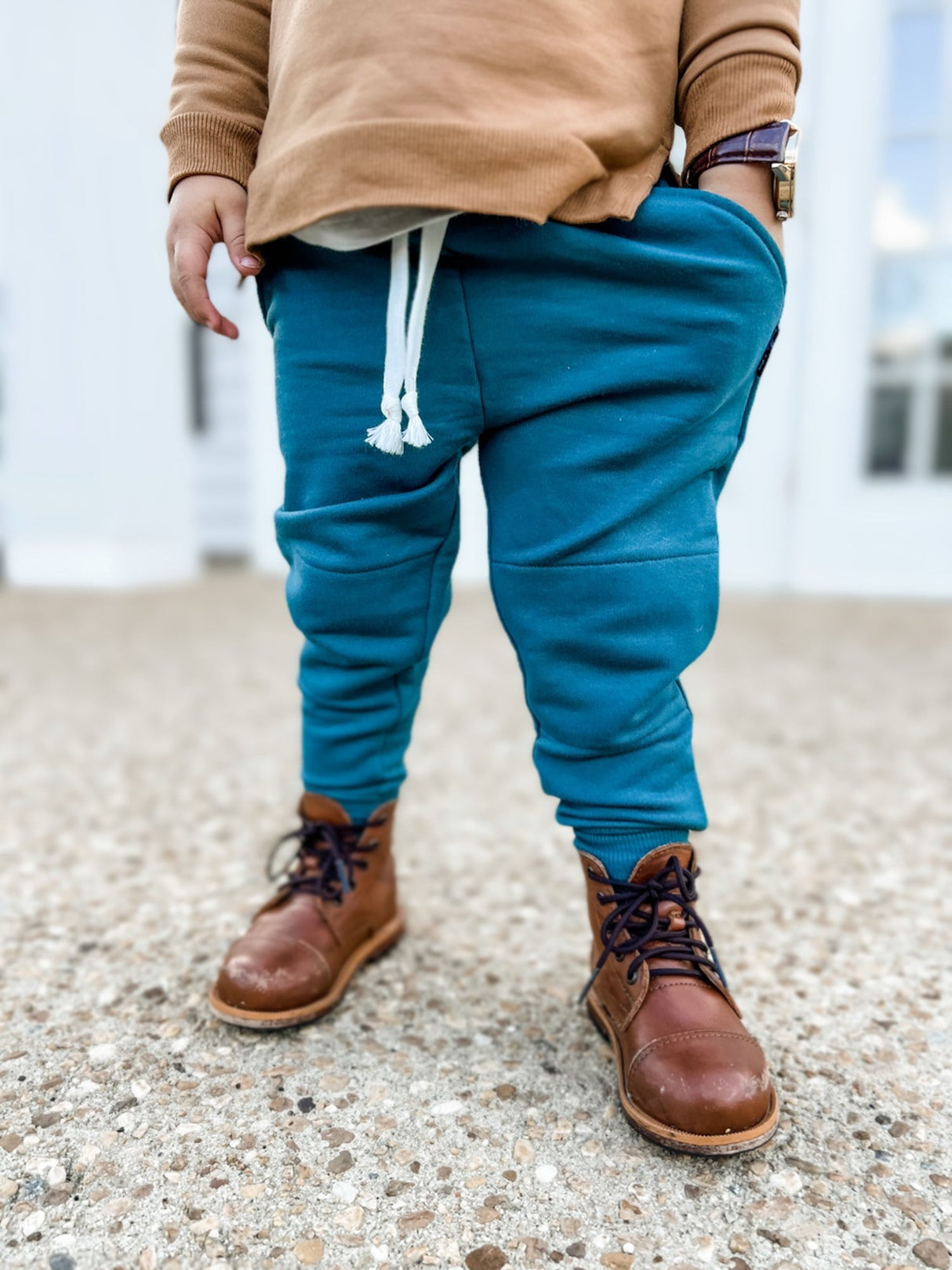 JOGGERS- Peacock Bamboo French Terry - HoneyBug