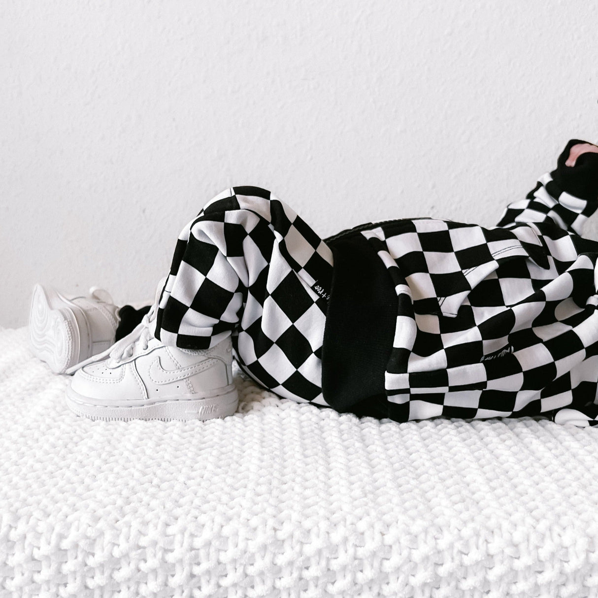 JOGGERS- B+W Check Bamboo French Terry - HoneyBug