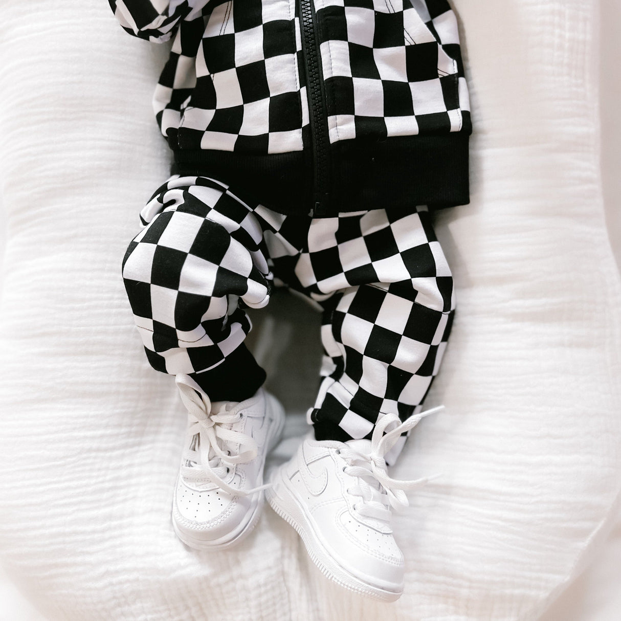 JOGGERS- B+W Check Bamboo French Terry - HoneyBug