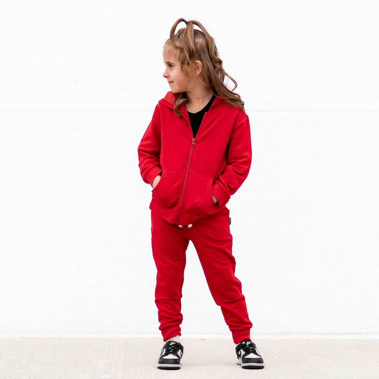 JOGGERS- Red Bamboo French Terry - HoneyBug