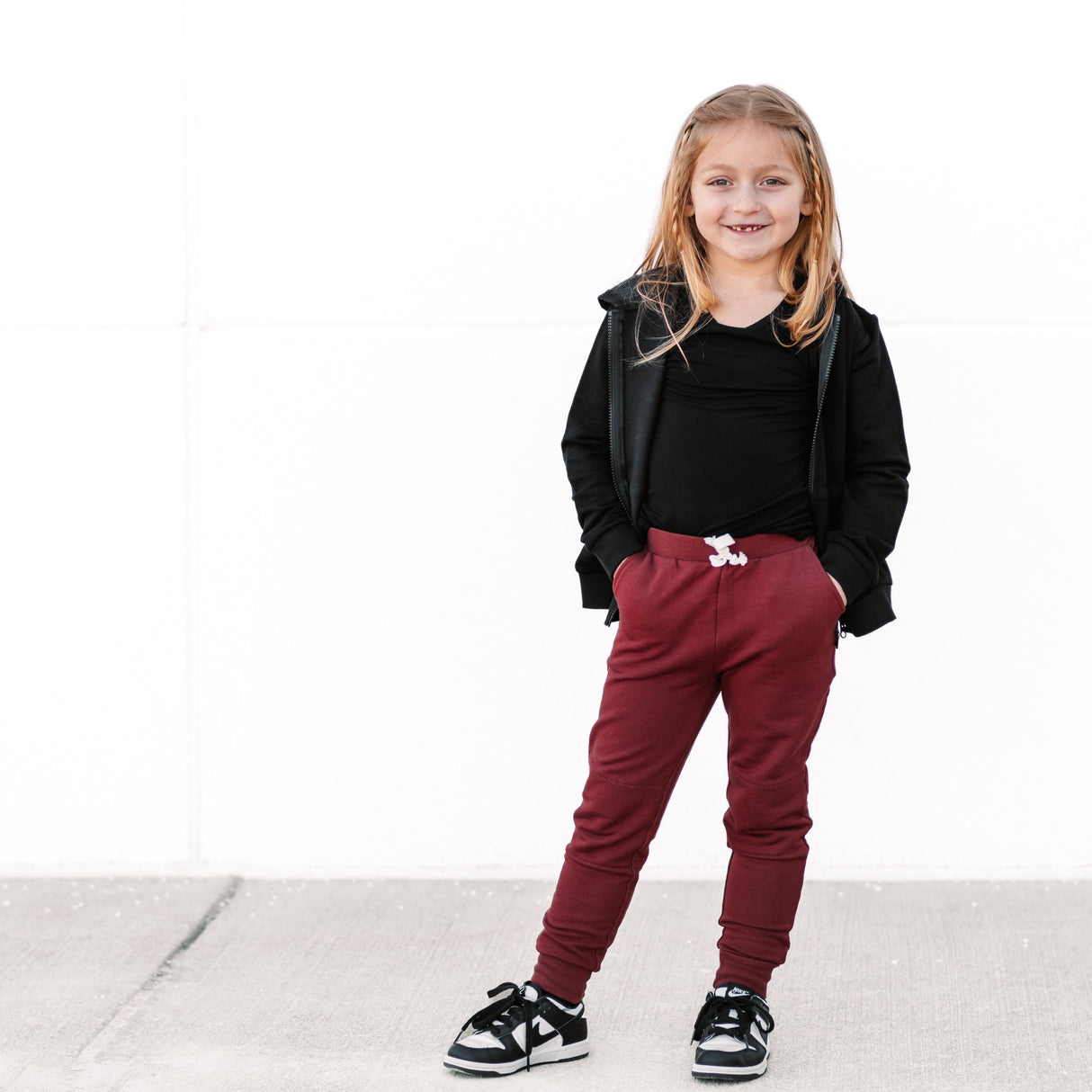 JOGGERS- Oxblood Bamboo French Terry - HoneyBug