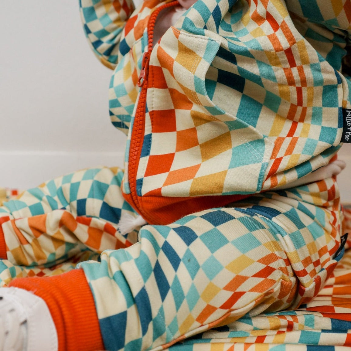 JOGGERS- Groovy Check Bamboo French Terry - HoneyBug