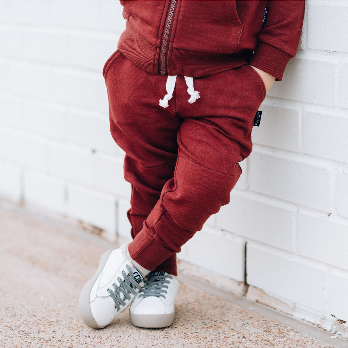 JOGGERS- Oxblood Bamboo French Terry - HoneyBug