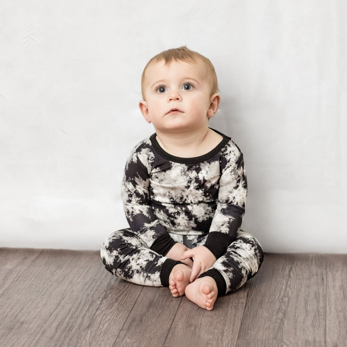 LONG SLEEVE 2 PIECE SETS- Black Tie Dye - HoneyBug