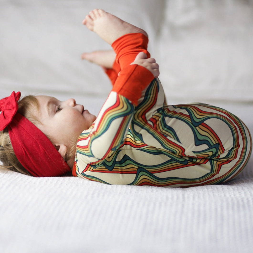 ZIP ROMPER - Retro Rainbow - HoneyBug