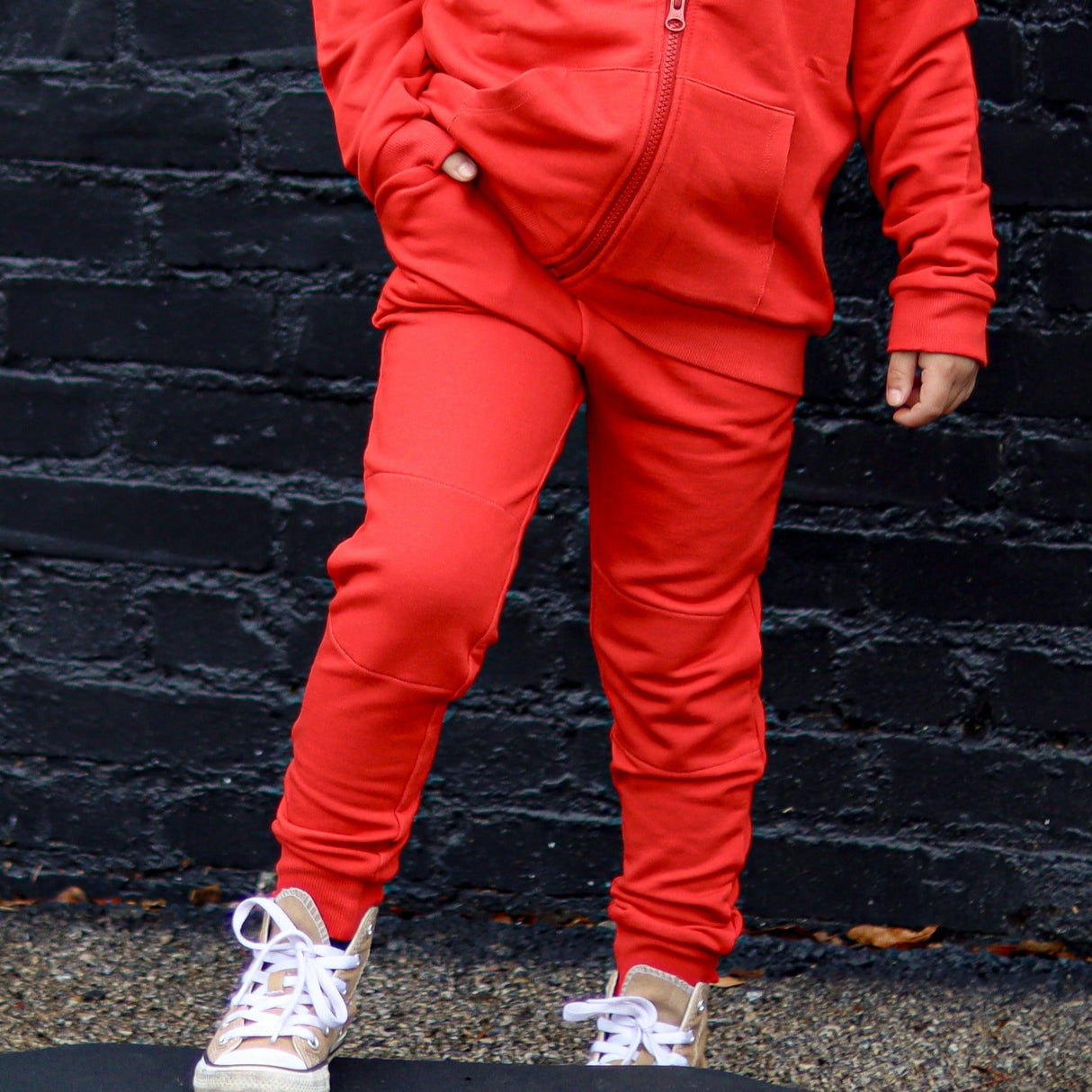 JOGGERS- Red Bamboo French Terry - HoneyBug