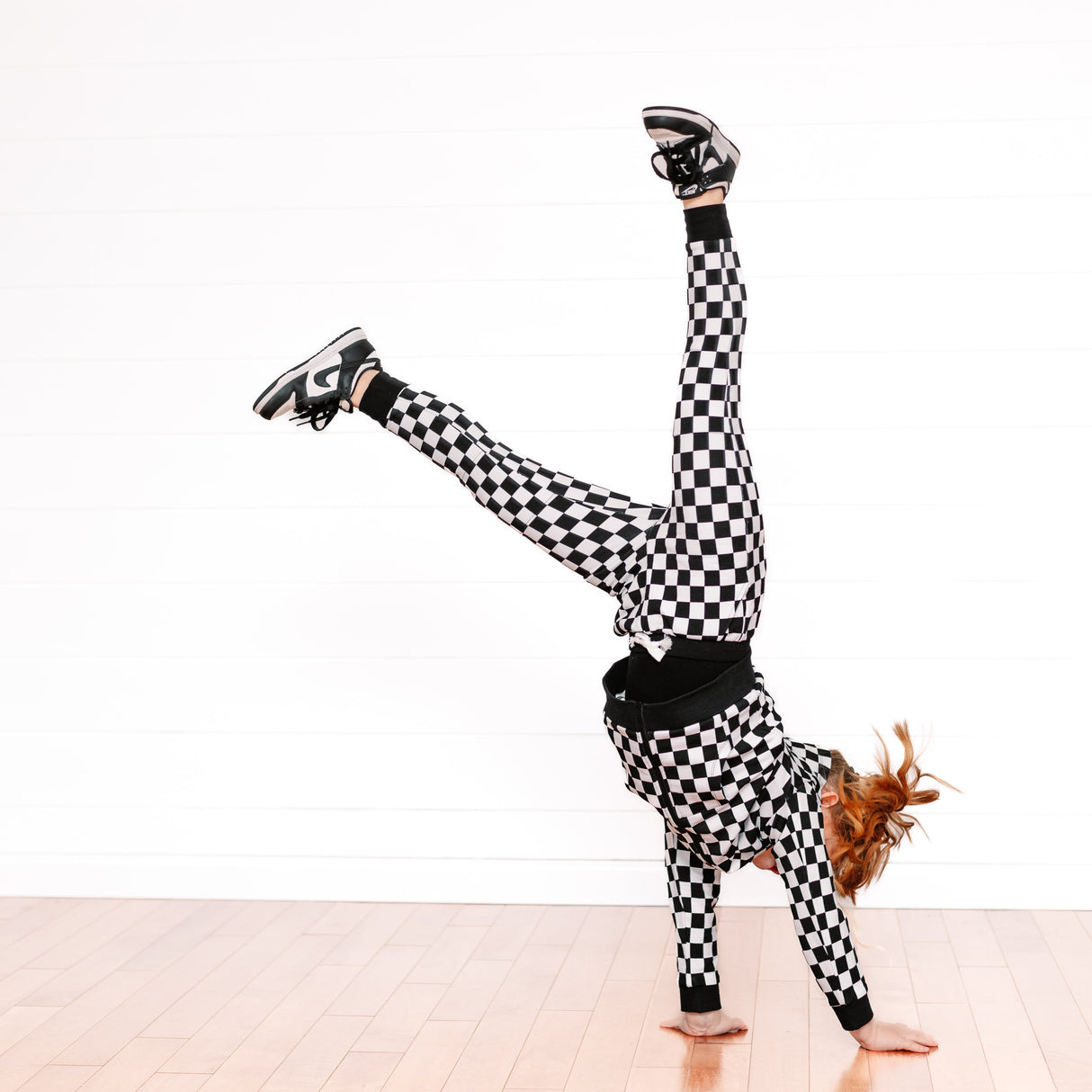 JOGGERS- B+W Check Bamboo French Terry - HoneyBug