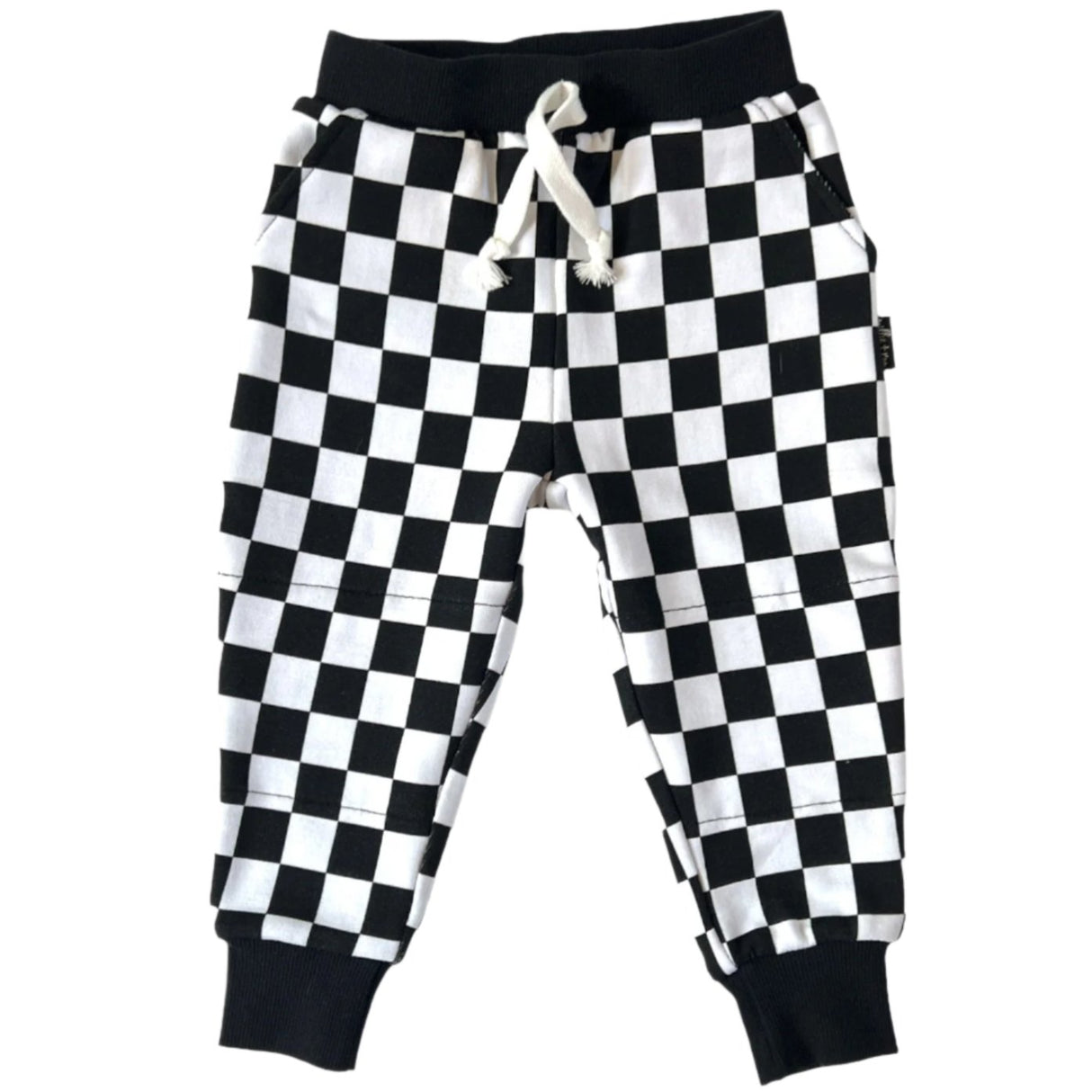 JOGGERS- B+W Check Bamboo French Terry - HoneyBug