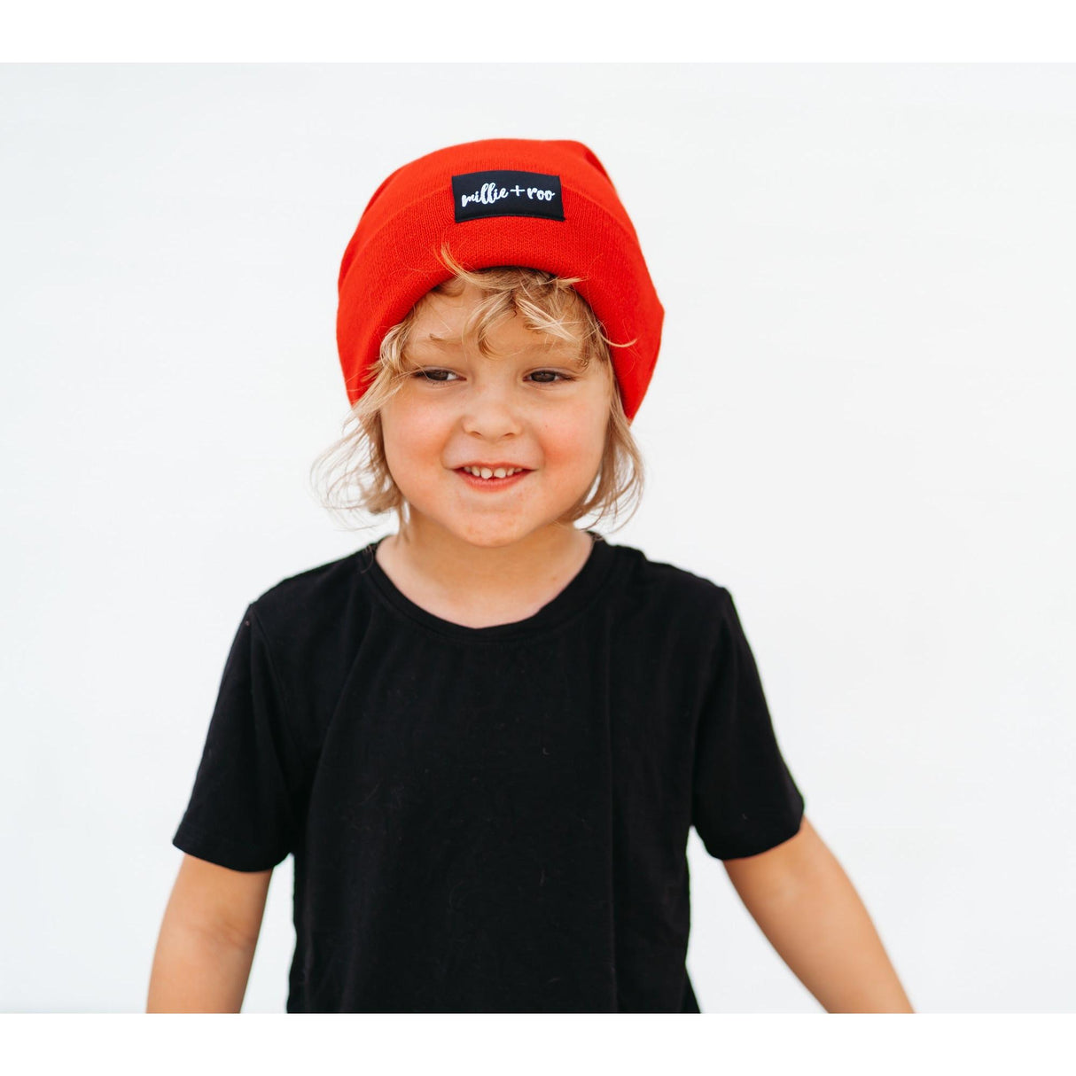 BAMBOO CUFF BEANIE- Red - HoneyBug