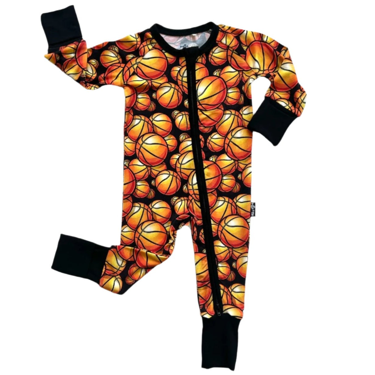 Zip Romper - Basketball - HoneyBug