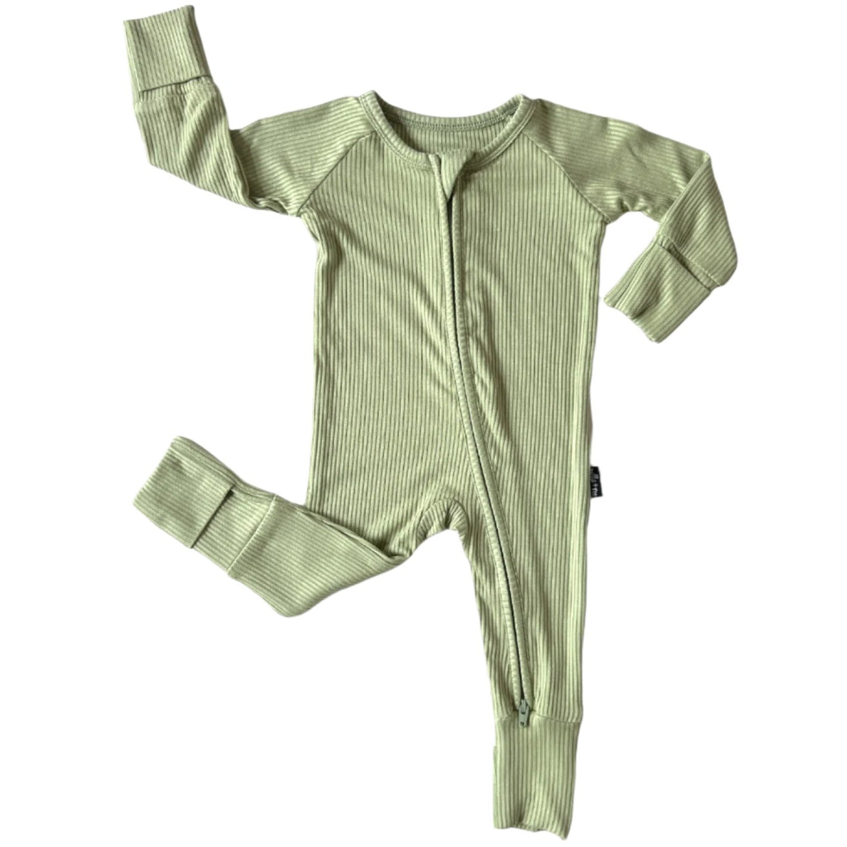 ZIP ROMPER - Pistachio Ribbed - HoneyBug