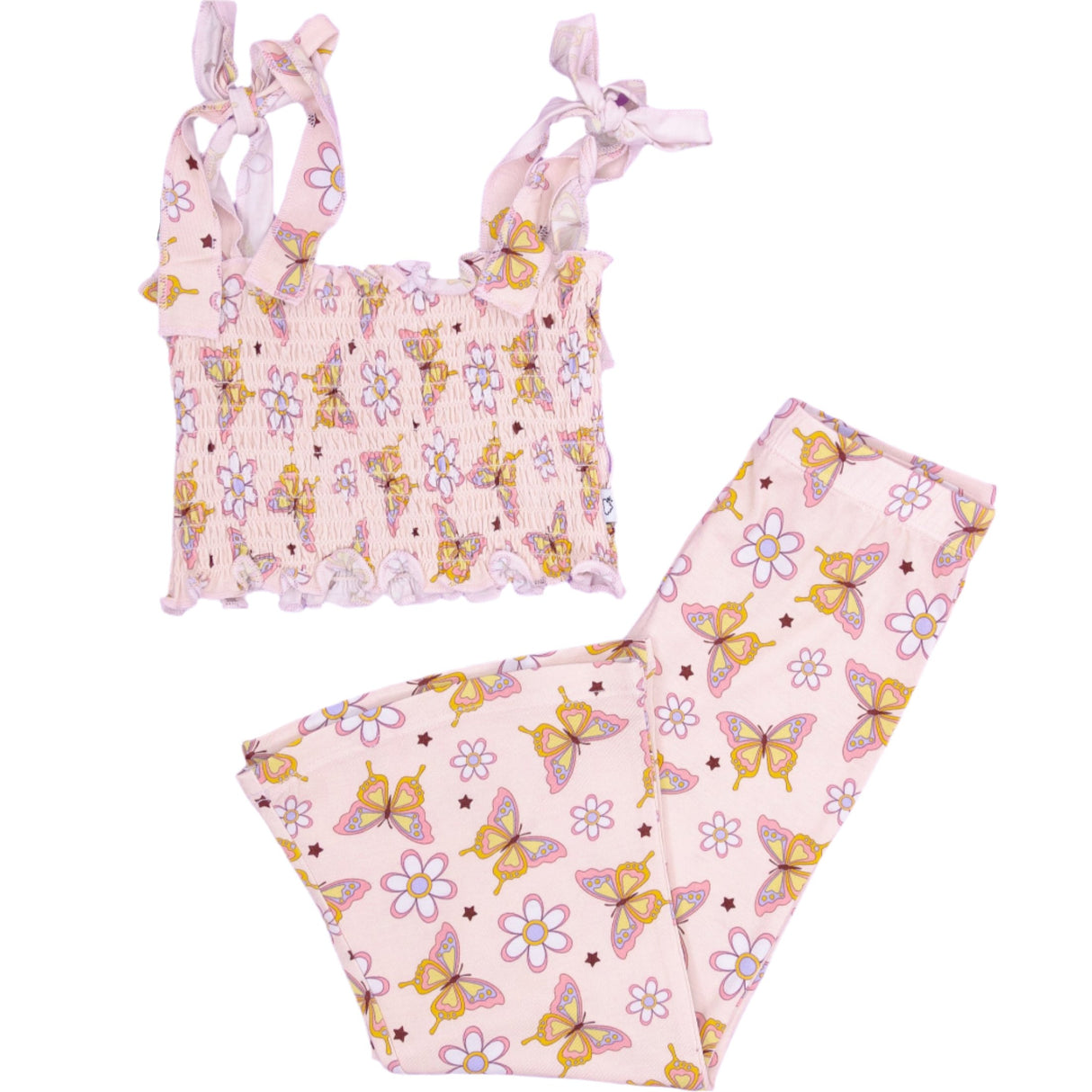 BLOSSOMIN' BUTTERFLY DREAM SMOCKED FLARE SET - HoneyBug
