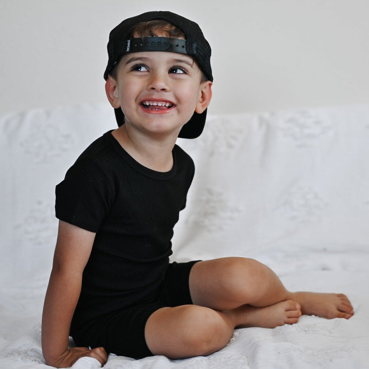 TWO PIECE SHORTIE SET- Midnight Ribbed - HoneyBug