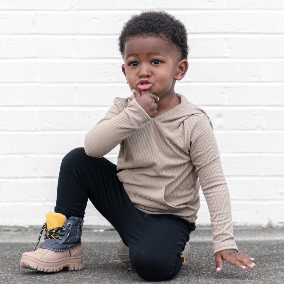 LONG SLEEVE HOODIE- Mushroom - HoneyBug