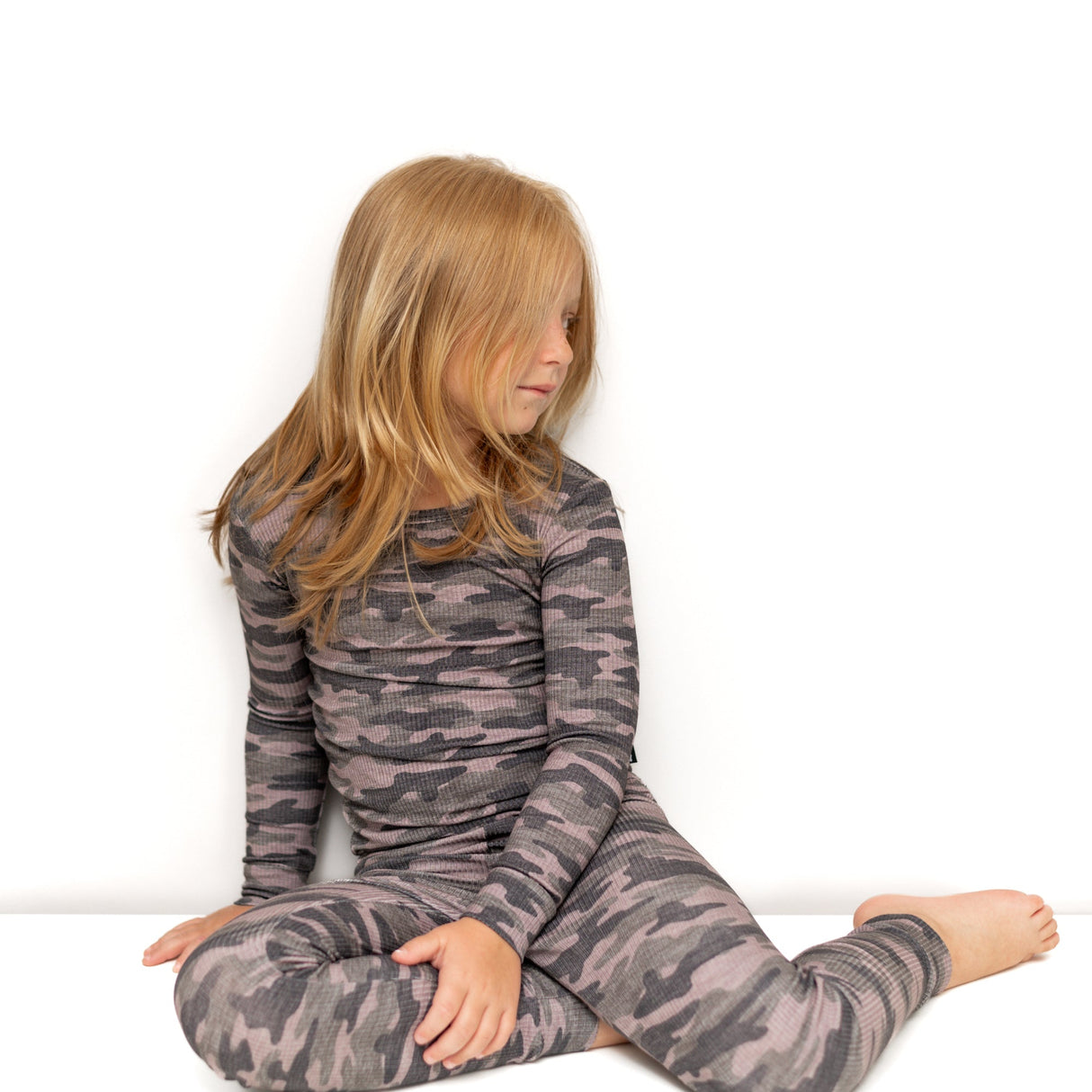 LONG SLEEVE 2 PIECE SETS- Chris Camo Ribbed - HoneyBug