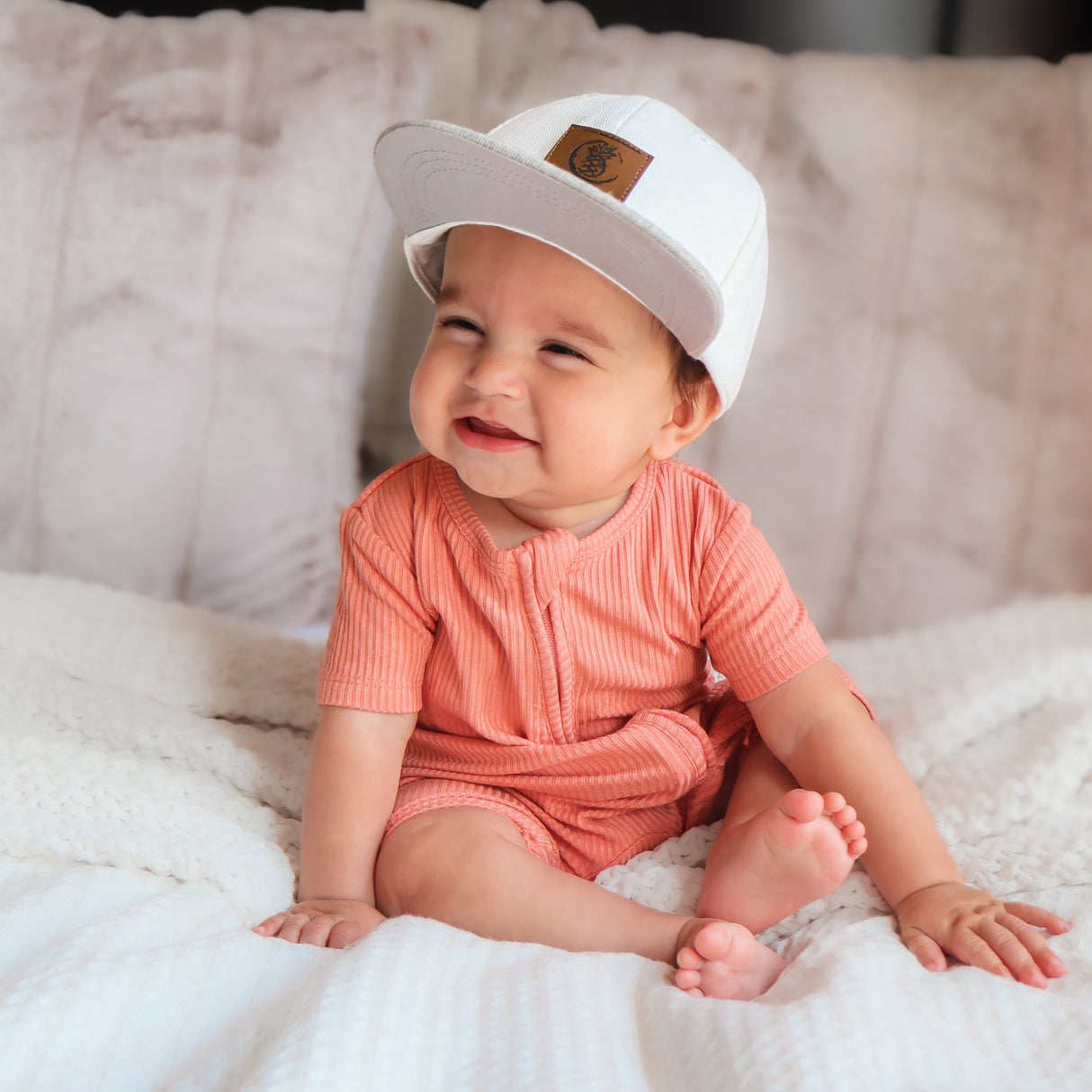 SHORTIE ZIP ROMPER - Red Rock Ribbed - HoneyBug