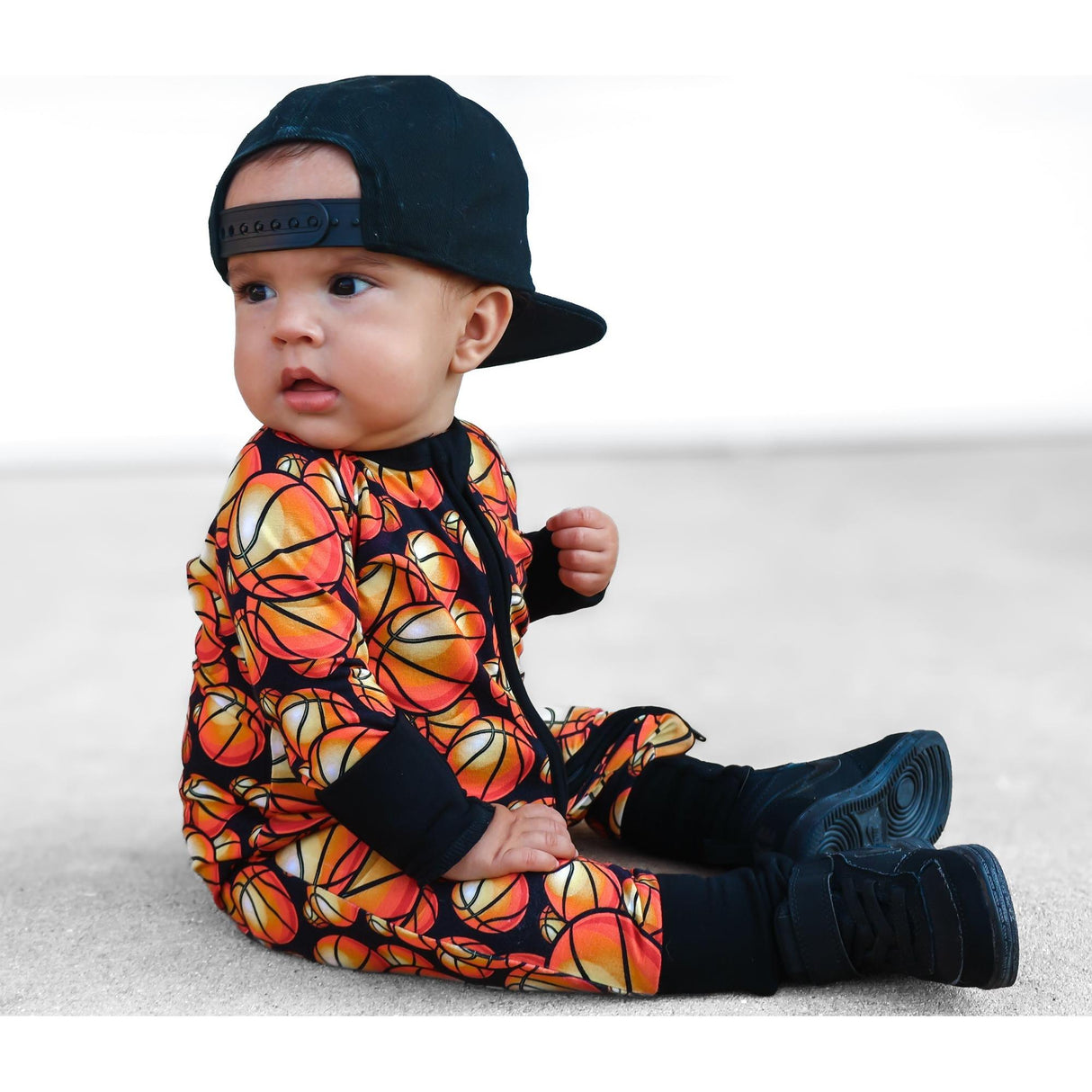 Zip Romper - Basketball - HoneyBug