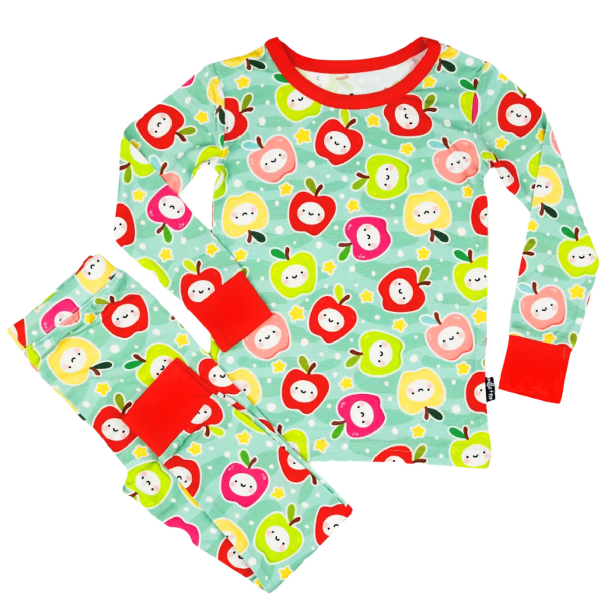 LONG SLEEVE 2 PIECE SETS- Kawaii Apple - HoneyBug