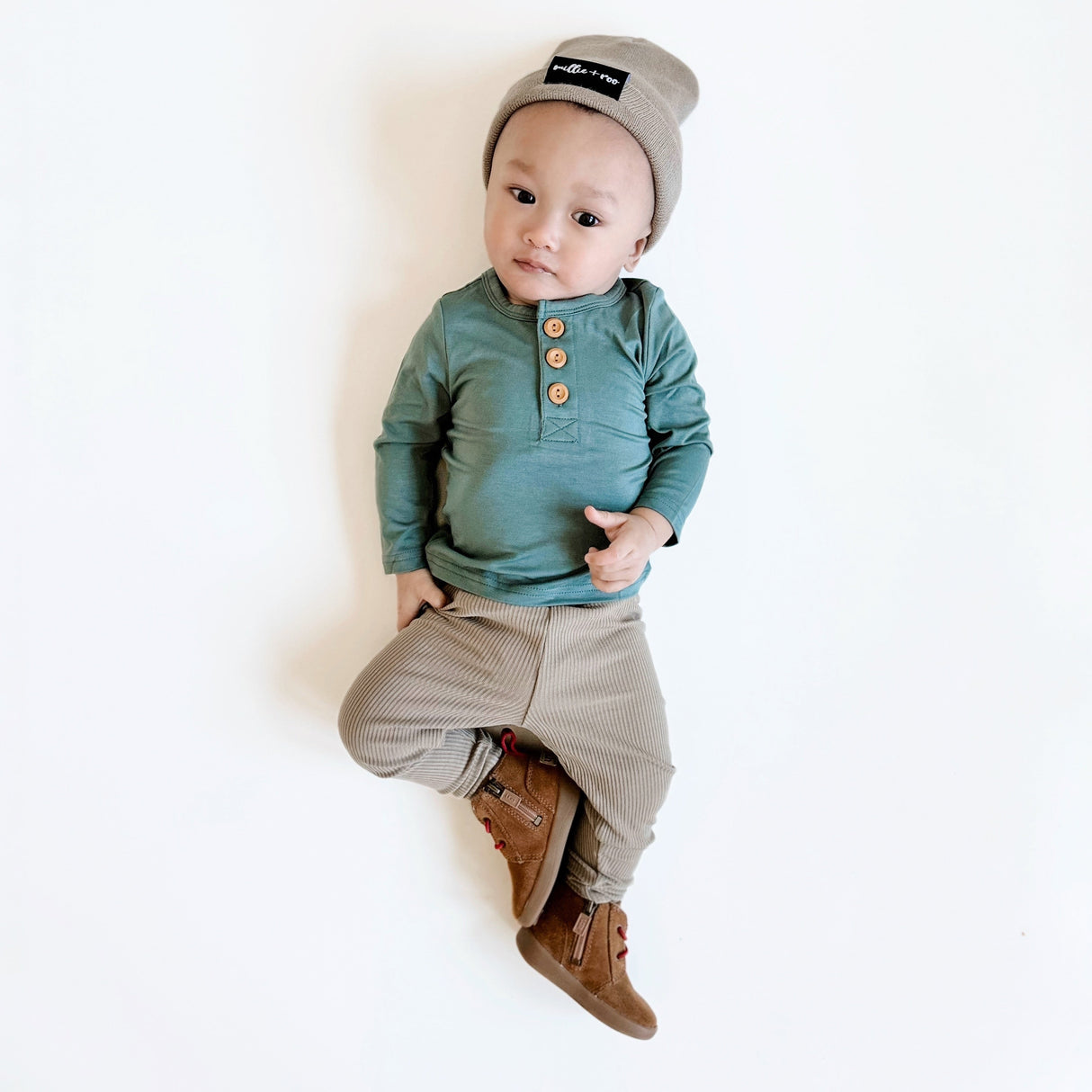 HENLEY LONG SLEEVE- Slate - HoneyBug