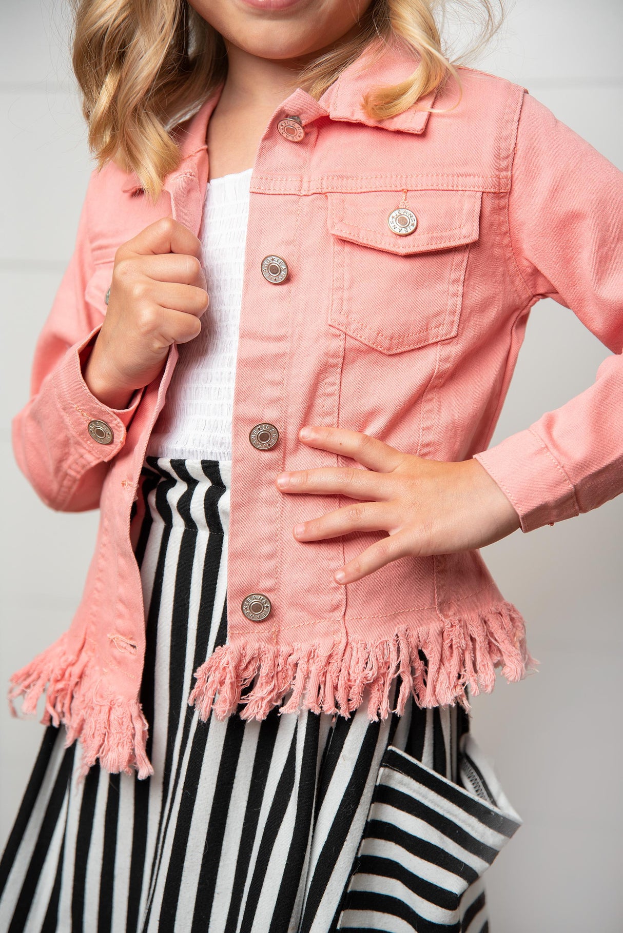 Pink Fringe Jacket - HoneyBug